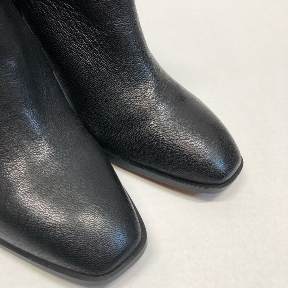 Vionic Square Toe Leather Ankle Booties, Black, E… - image 8